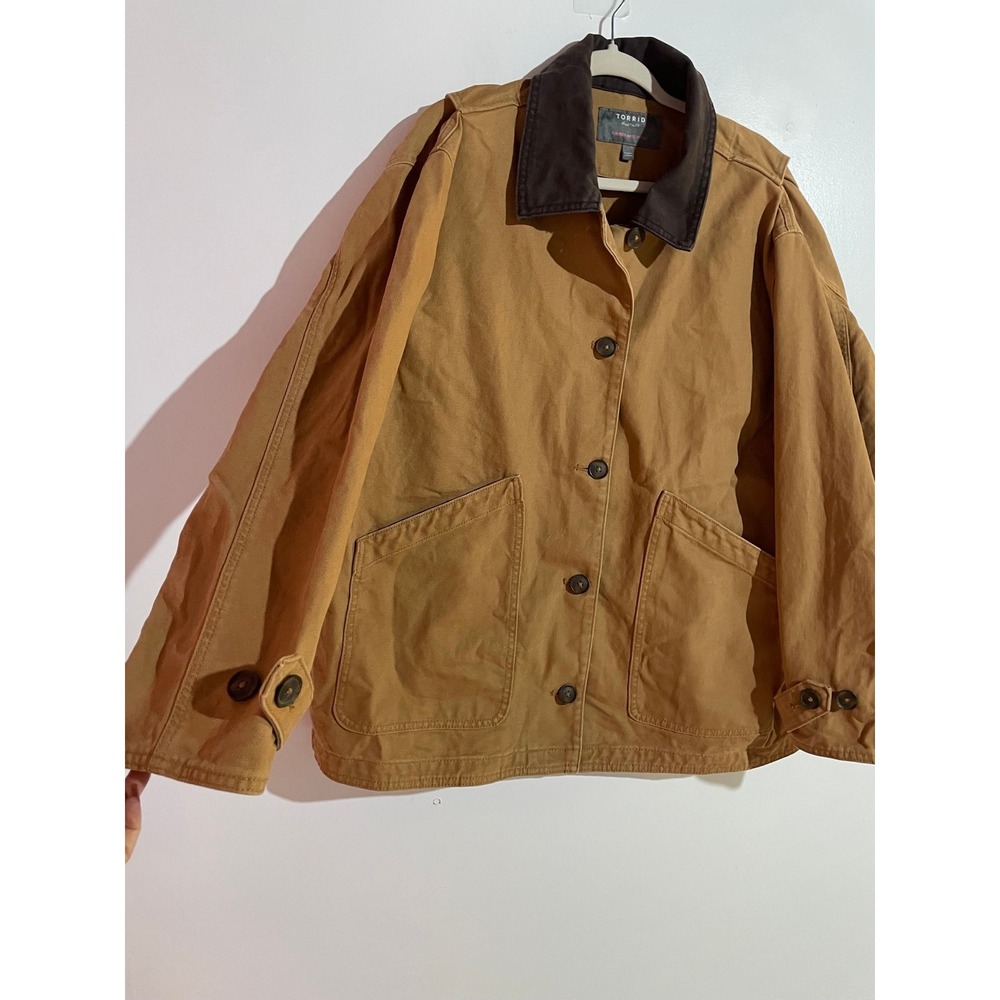 Torrid twill canvas chore barn jacket 1X brown outdoor workwear gorpcore - Picture 6 of 9